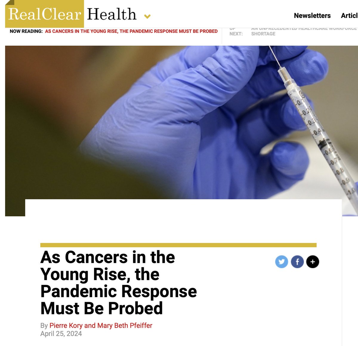 We have over 3500 peer-reviewed studies reporting adverse events after the C*VID shots, some now point to rising cancer, particularly in the 15-44 year old age group. First do no harm. Link to article by @marybethpf and @PierreKory in comments.