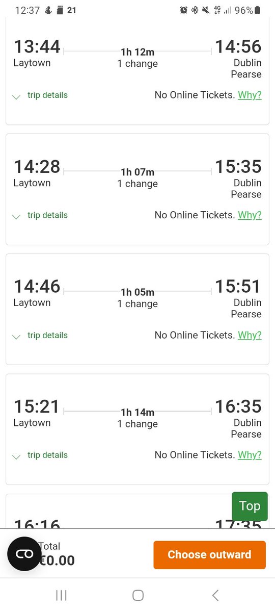 @IrishRail just to note, Laytown ticket machine is stuck on 'Transaction Cancelled' with no tickets available online, (lovely ticket inspector on board was fine with buying for next available hour thankfully!)👍🏼