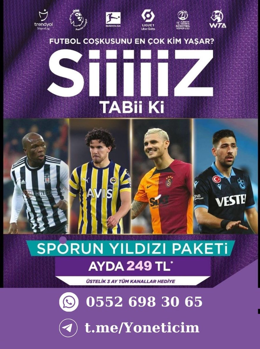 Digitürk 'ten Spor'un yıldızı kampanyası. Bu fırsat kaçmaz Spor'un yıldızı Paketi 199₺ olarak kaçırdınız. Spor'un yıldızı Paketi 499₺ yerine 249₺. Son günler. Bu fırsatı kaçırmayın Türkiye Süper Lig, TFF 1. Lig, İngiltere Premier Ligi, Almanya Bundesliga, Fransa 1. Lİgue,…