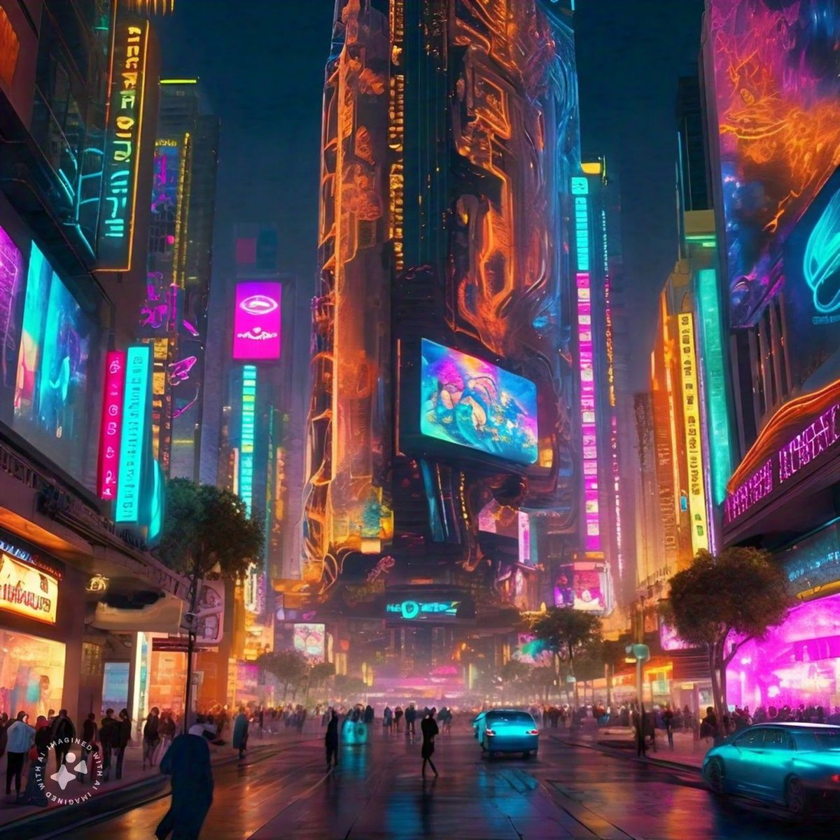 Welcome to Neon Dreamscape! Where humans and AI coexist in a world of endless possibility. Skyscrapers pierce the sky, holographic ads dance in the air, and the future is bright! #NeonDreamscape #FutureCity #AIUtopia