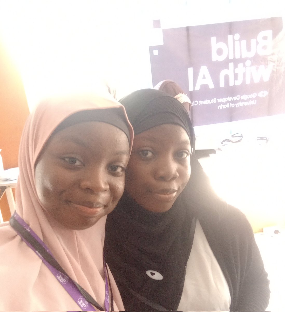 Present at #BuildWithAI #BuildWithAIUnilorin with my favorite tech gurlll🤭💃🥰