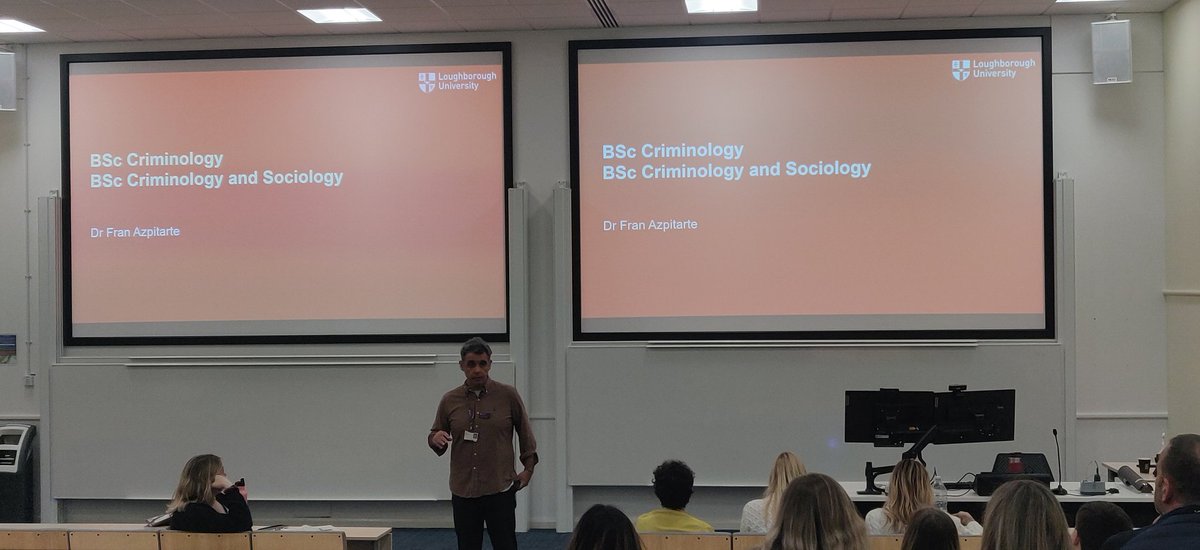 Looking forward to listening to Fran Azpitarte and @DrOliviaSmith deliver the @LboroCSSP Criminology talk at today's Social Sciences and Humanities visit day. So many opportunities @lborouniversity