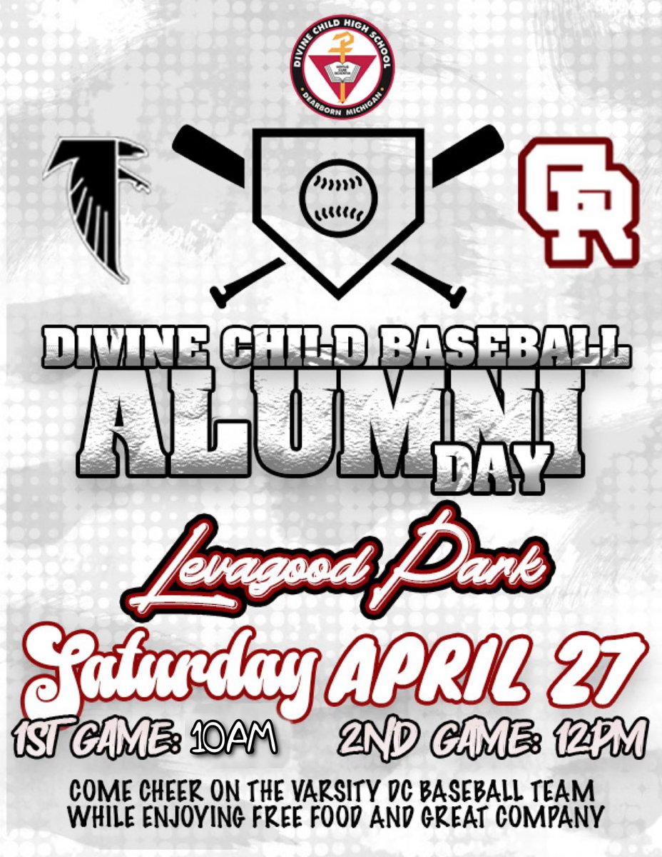 Happy Alumni/Middle School Day!⚾️ Stop by Levagood today for free food, free gear, and most importantly some good baseball! First game starts at 10am! See you there!