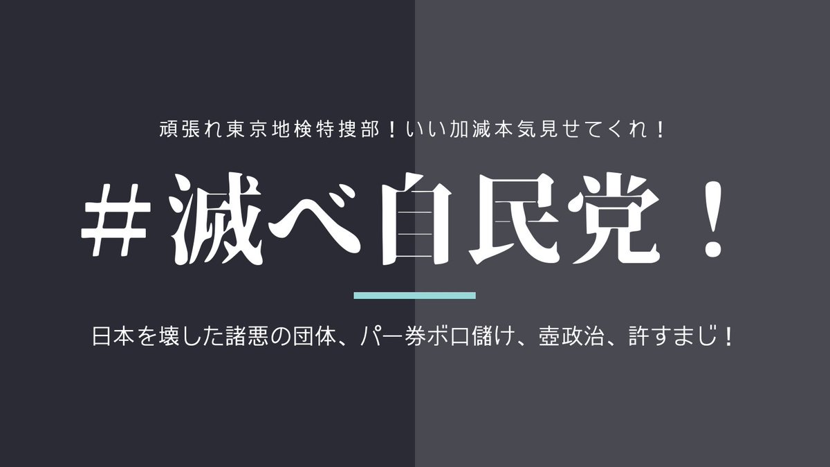 #滅べ自民党
#自民党全員落選運動 
#犯罪者が政治をするな 
#自民党は腐りきっている 
#裏金脱税問題幕引きは許さない