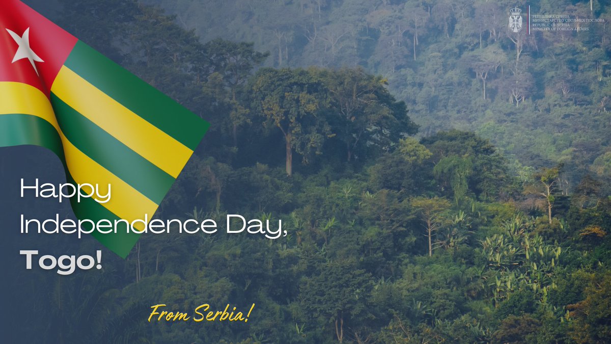 On the occasion of the #IndependenceDay, we convey our sincere congratulations and best wishes to our colleagues from @DiplomatieTogo and to the people of #Togo. Bonne Fête de l'indépendance! #27Avril 🇷🇸🤝🇹🇬