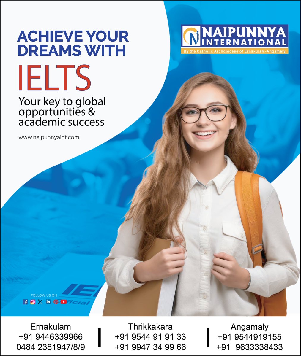 Elevate your IELTS scores with Naipunnya International for Language Studies. Our expert coaching equips you with essential skills for success. 

#IELTScoaching #NaipunnyaInternational #EnglishProficiency #ExpertTutors #BandScore #LanguageLearning #AceTheTest #IELTSPrep