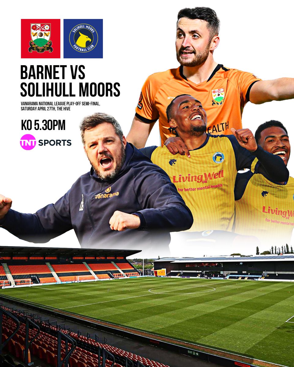Wembley is just one stop away 🚌 You can see the famous Arch from the Hive and @BarnetFC know they’re so close 🏟 But @SolihullMoors are making waves 🌊