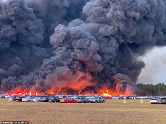 Since the massive car park fire at Luton Airport, they've been using a nearby field for passenger's cars. That way you can safel...oh ffs