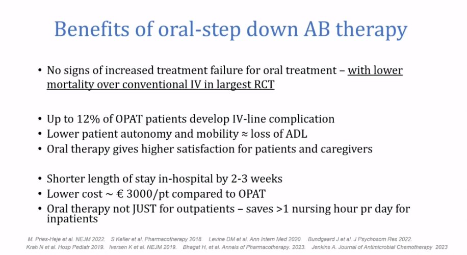 OPAT vs Oral switch in Endocarditis. Excellent session by Mia Marie PRIES-HEJE, Denmark
#ECCMID2024 #ESCMIDGlobal2024