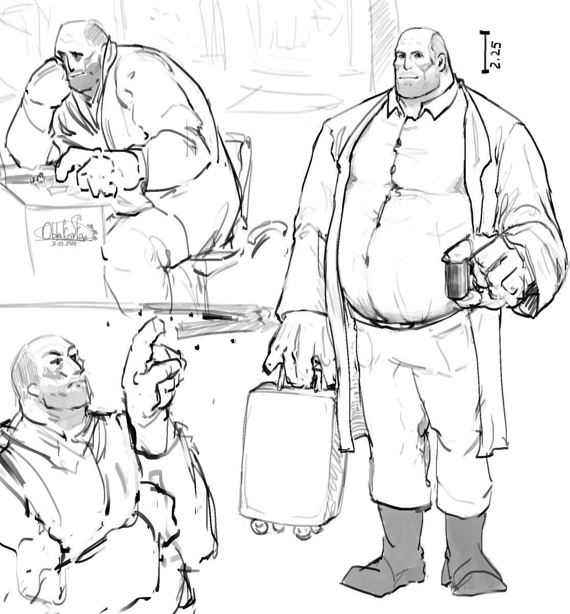 I forgot to post Heavy from the same AU here

Just imagine how his back hurts when he's working the signals

#TeamFortress2 #tf2heavy #votv #voicesofthevoid