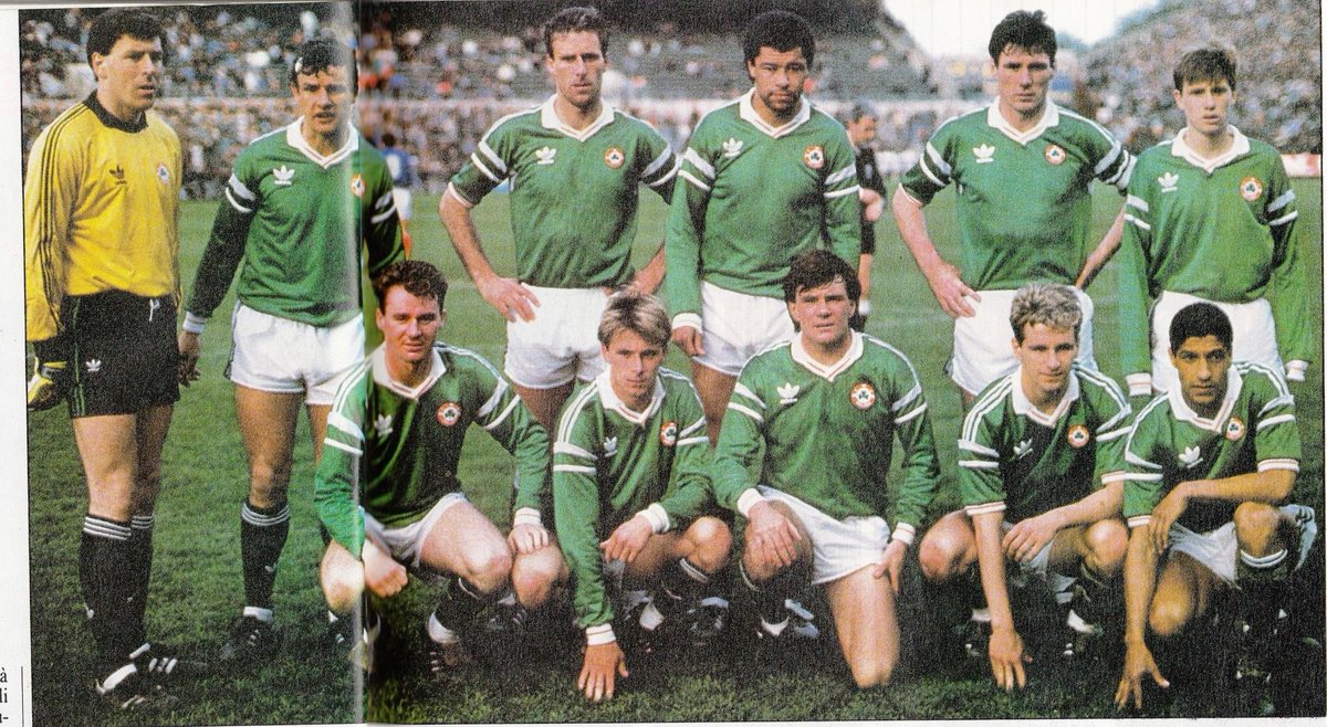 Ireland v Yugoslavia, April 1988 (2-0) Bonner, Moran, McCarthy, McGrath, Stapleton, Mark Kelly, Sheridan, David Kelly, Houghton, Morris and Hughton Goals came from the back with McCarthy & Moran securing the win