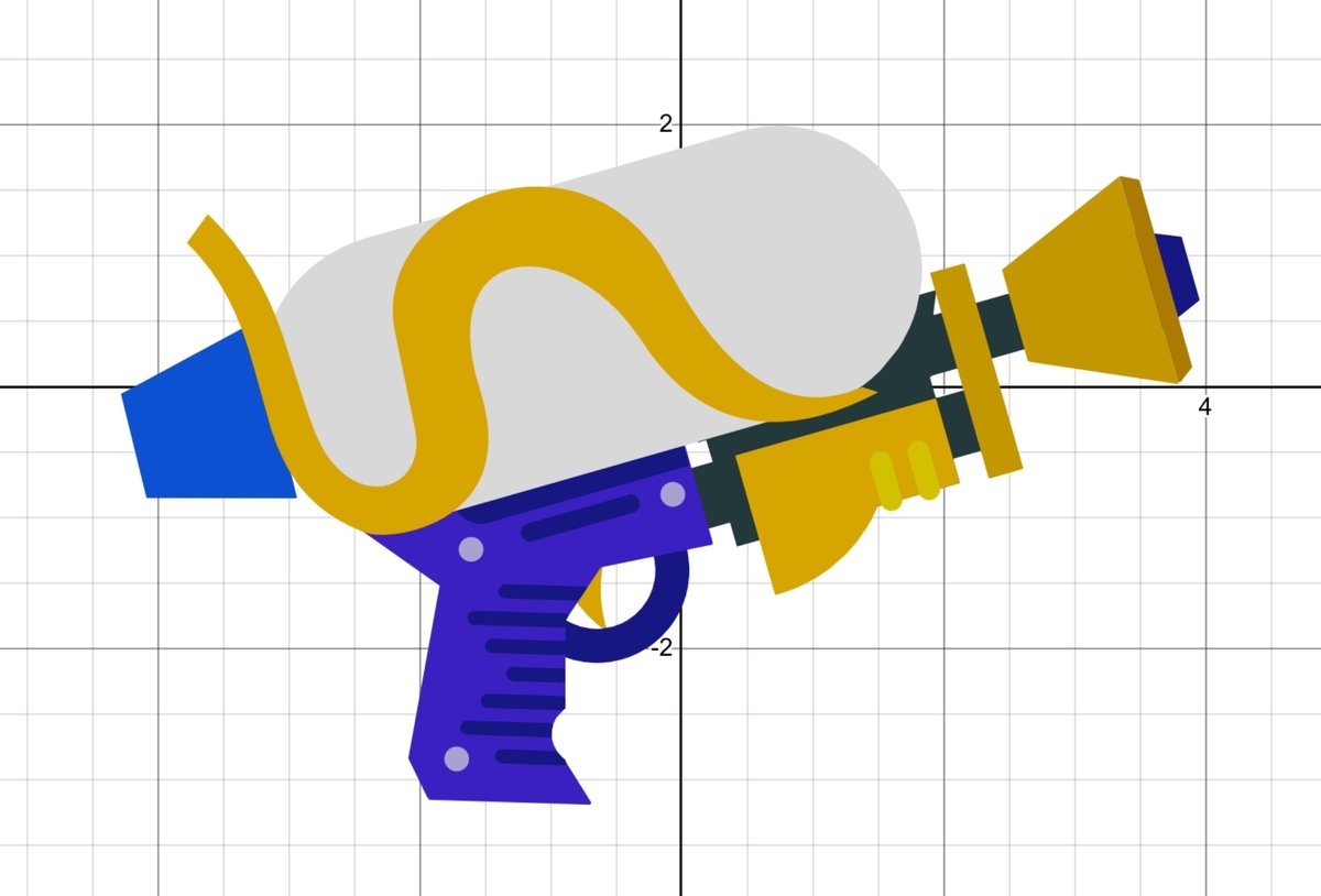 スプラシューター
desmos.com/calculator/te8…
#関数アート　#スプラトゥーン