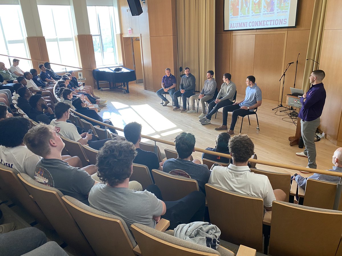 Family Forever. Always beneficial to have alumni who care back on campus to share life experiences, along with insight on networking, mentorship, living in the moment, building relationships and so much more. We appreciate their time and investment. #TheHobartWay #HigherStandard