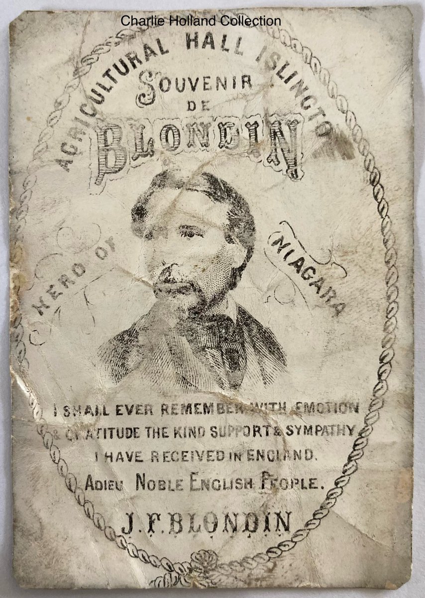 As a sucker for #Victorian entertainment souvenirs, I couldn’t resist buying this (thankfully cheap) battered and totally ephemeral CDV-sized paper souvenir from Blondin’s rope walking month at Islington’s Agricultural Hall, January 1863. #Circus #19thCentury