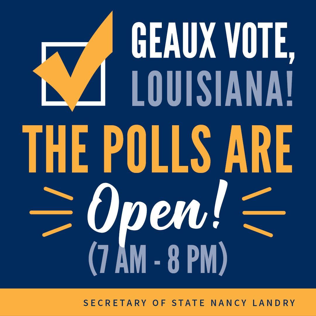 Rise and shine voters, it's Election Day and the polls are open! Log in to our online voter portal at GeauxVote.com or use the Geaux Vote app to see if you have anything on the ballot and find other important election information. #GeauxVote