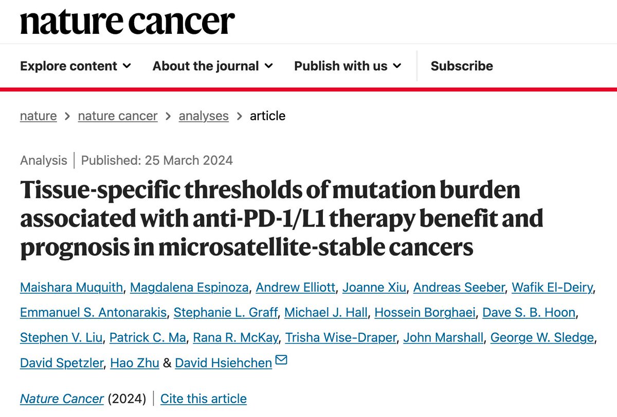 🔄 Not all TMBs are created equal - Tissue context influences ICB efficacy bit.ly/4aypL2u