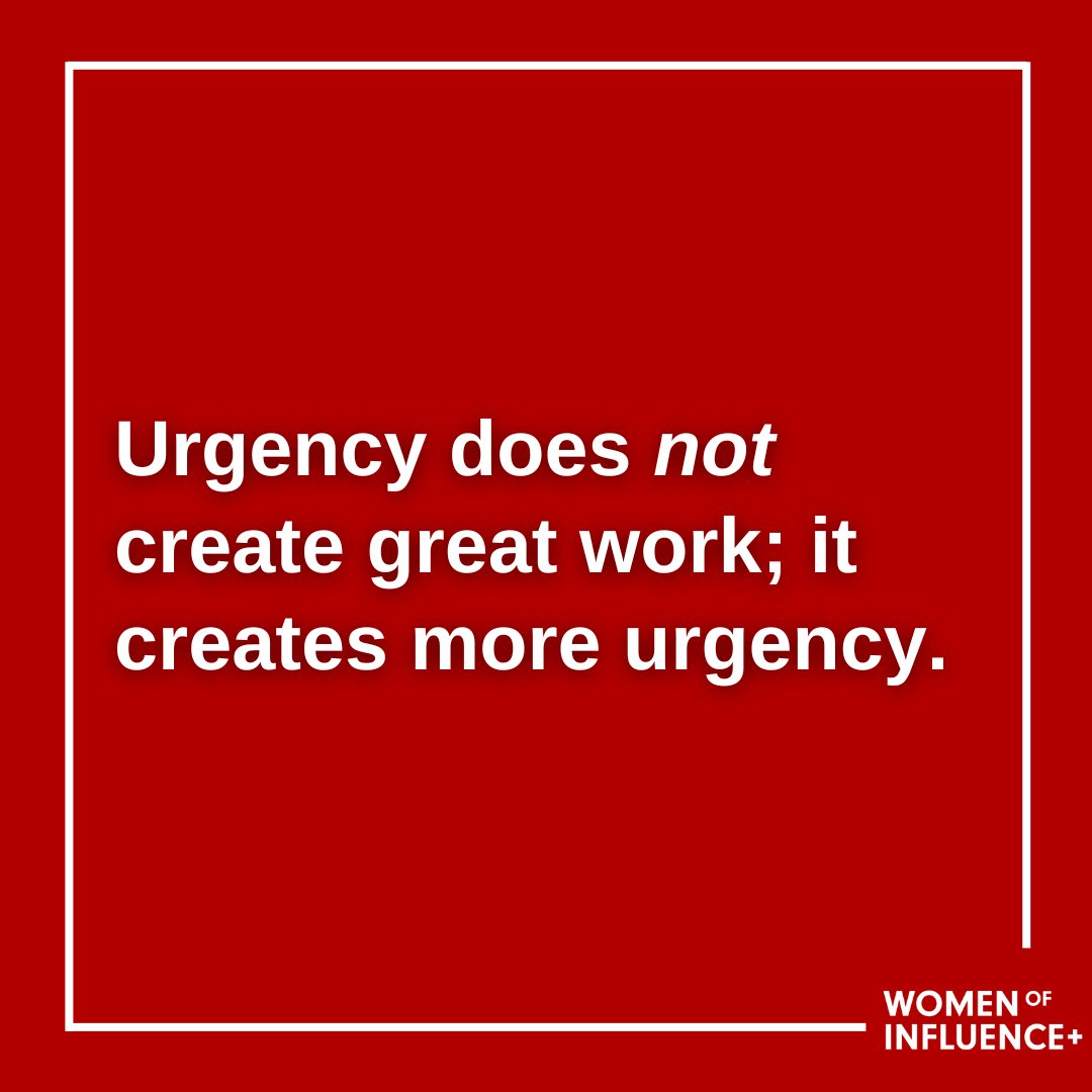 The relentless drive for speed undermines creativity and contributes to widespread stress and burnout. As we explore the implications of urgency culture, we must ask ourselves: at what cost does this perpetual urgency come? Read more: womenofinfluence.ca/2024/04/18/can…