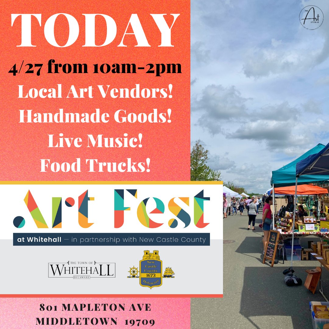 Art Fest at Whitehall is today from 10am-2pm! See you there! Have any questions? Visit nccde.org/2416/Art-Fest-… for all the details. Free onsite parking.
