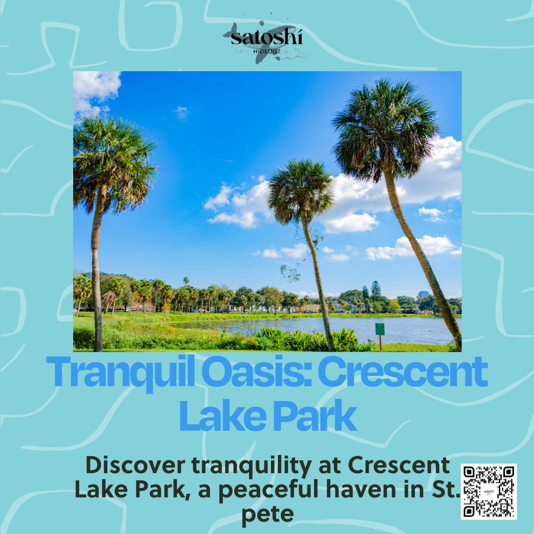 'Jog or picnic around Crescent Lake Park, a local favorite for outdoor activities in #stpete. #satoshihideout #thehideoutyouvebeenlookingfor'