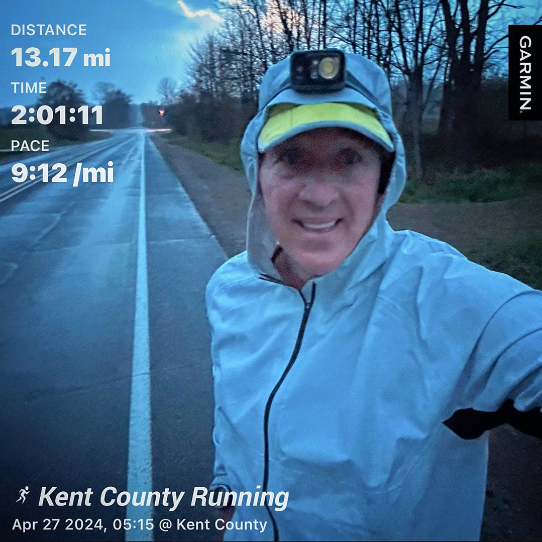 I always remind myself that there’s no such thing as shitty weather, just shitty clothes.  
A Saturday super chill half marathon in between torrential rainfalls!!!
#Running #Training #MarathonTraining #PureMichigan #Runner #Run