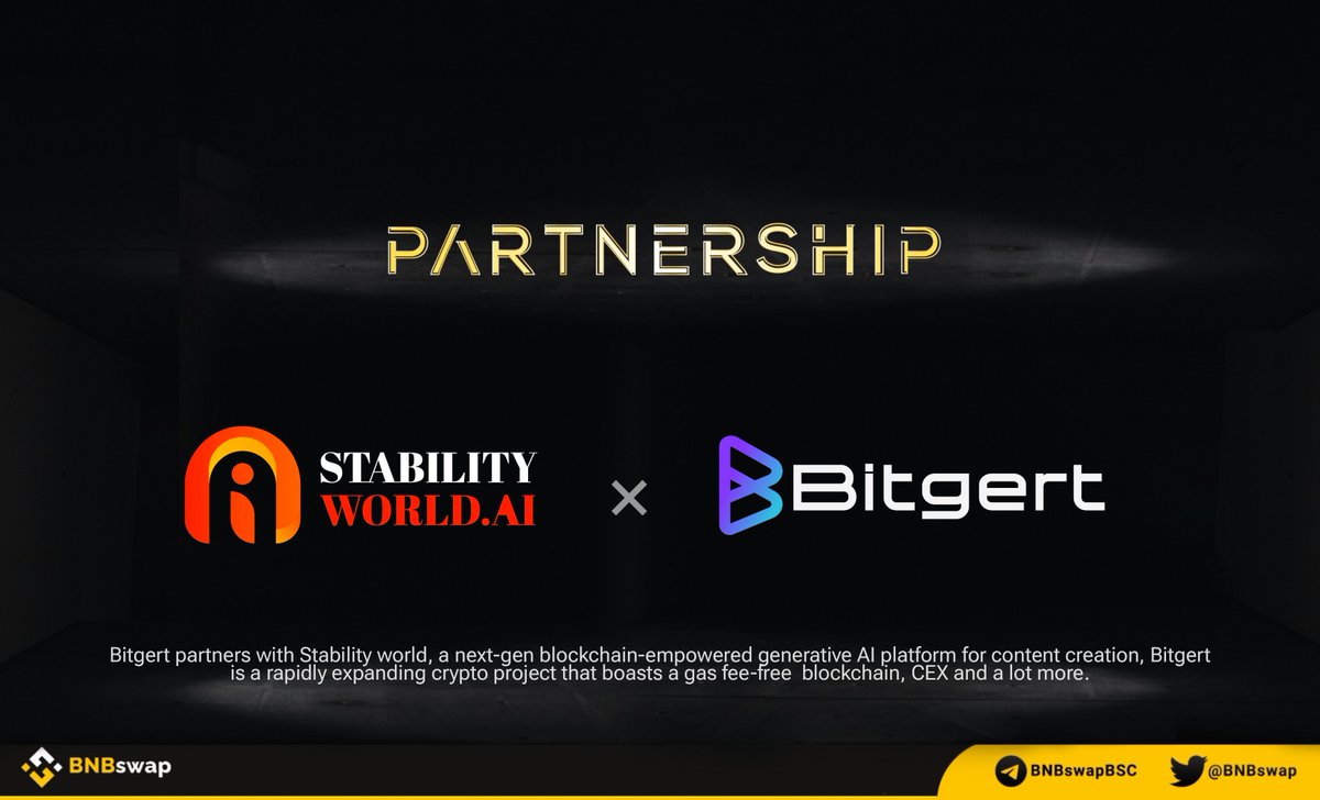 📢 @bitgertbrise $BRISE partners with @StabilityW_AI, a next-gen blockchain-empowered generative AI platform for content creation! #Bitgert is a rapidly expanding crypto project that boasts a gas fee-free blockchain, CEX and a lot more. #BRISE #Ai #Crypto #Bitgertchain