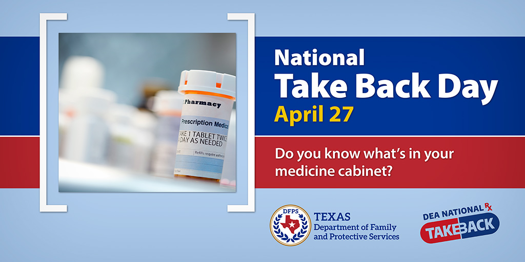 The opioid epidemic is a serious threat to our safety and health! April 27 is #NationalTakeBackDay. Do your part by safely disposing of unneeded pain medications to prevent misuse and addiction. 👉 ow.ly/aUsj50R6VBX #OnePillKills #TexansFightFentanyl 💊 🚨