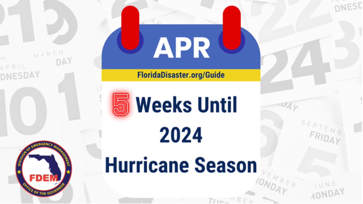 The 2024 Atlantic #Hurricane Season begins in five short weeks! The @FLSERT 2024 Hurricane Guide can help you finalize all necessary preparations & plans: floridadisaster.org/Guide. #FLPublicPower #PublicPower #HurricanePrep