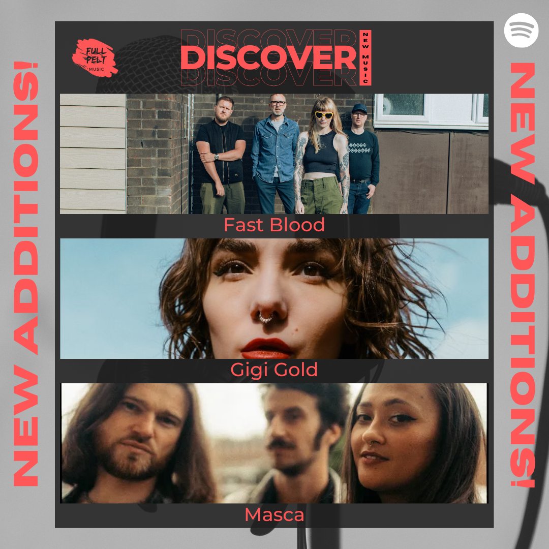 NEW ADDITIONS to our 'Discover' New Music Playlist!

#fastblood - 'Salvation'
#gigigold - 'Why Should I'
#masca - 'Stage Fright'

Listen, Follow & Discover your new favourite act 👇

tinyurl.com/5n748y5k