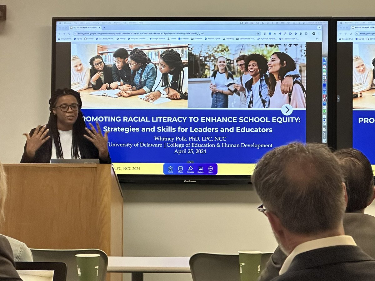 This week was Delaware’s Study Council session on 'Promoting Racial Literacy for School Equity' by Dr. @DrWhitneyPolk. Her expertise in racial disparities, mental health, and trauma is invaluable for Delaware leaders striving for inclusive learning environments. #EdExcel