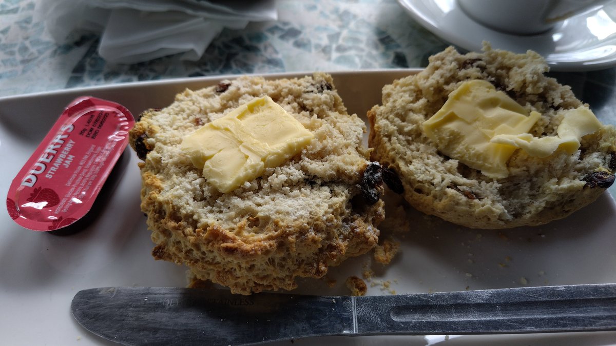 'Are you gonna spread it?' No...what would be the point of reducing the scone to crumbs?