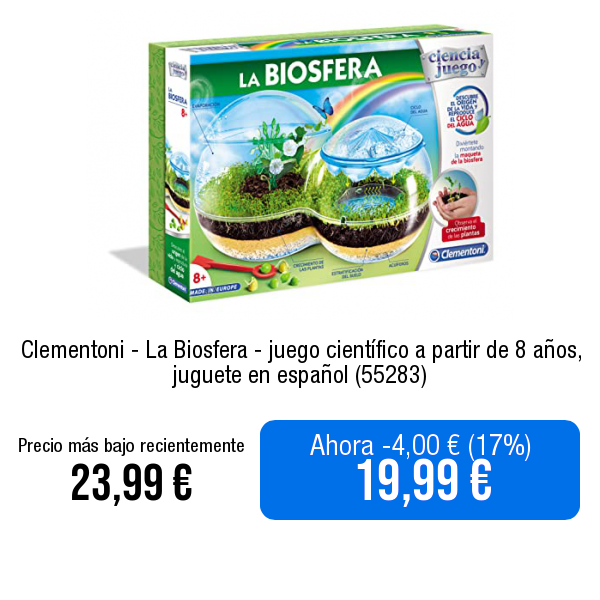 ↗️Ver en Amazon amazon.es/dp/B07NJQSKMB?…
 
Clementoni - La Biosfera - juego científico a partir de 8 años, juguete en español (55283) #publi
