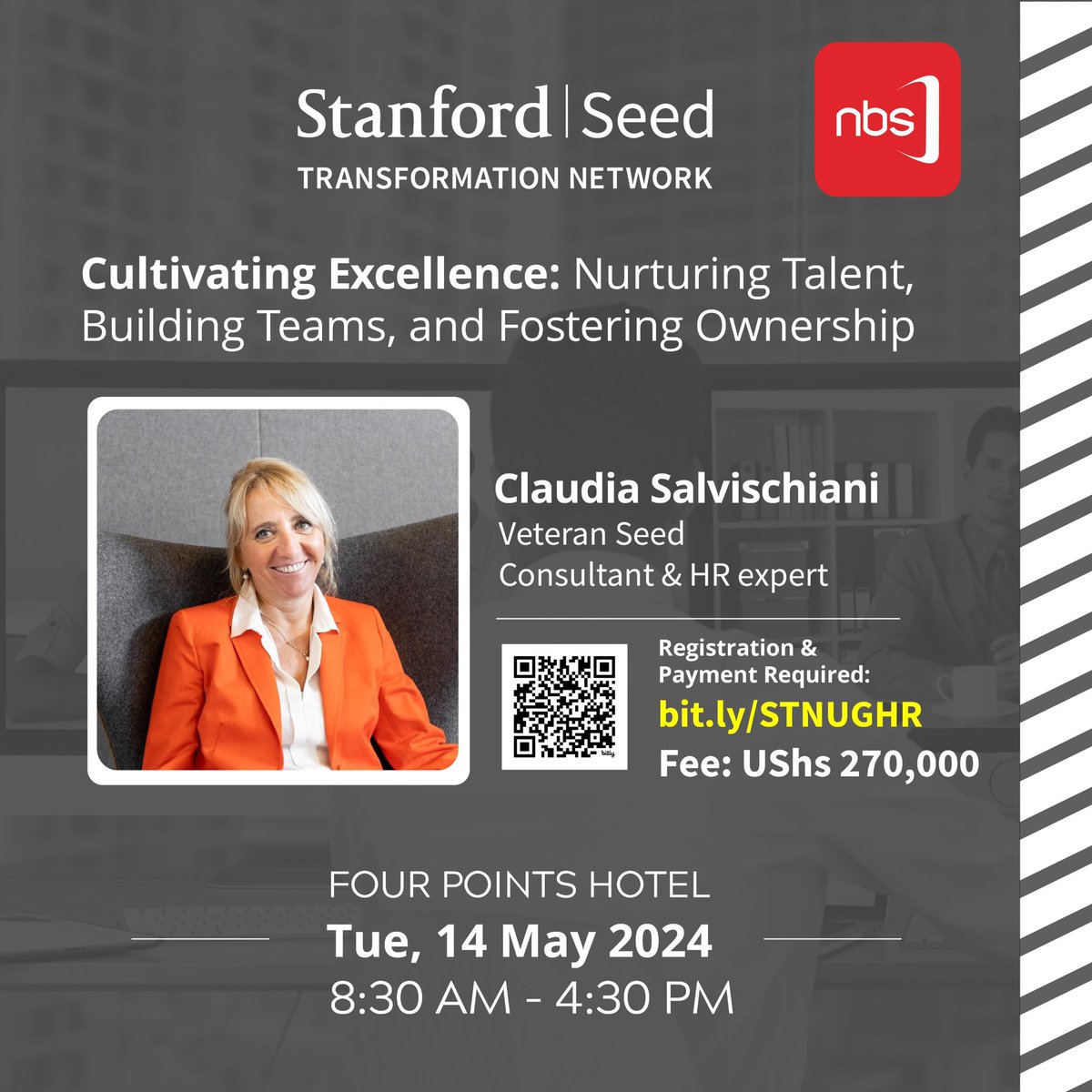 Calling all CEOs! Ready to cultivate talent, forge powerful teams, and empower ownership within your organization?

Join us at Four Points Hotel on May 14th for an exclusive session led by consultant and HR guru Claudia Salvischiani.
#CEOLeadership #TeamBuilding #HRInsights…