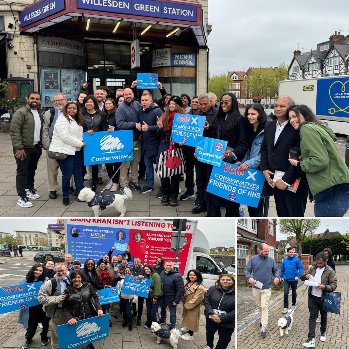 Another great @Conservatives team out in #WillesdenGreen #Brent for @Councillorsuzie for Mayor of London @StefanVoloseni1 for GLA! Brilliant to have the support of @JamilaRBKC @CFO_NHS and teams from @ToryBc & @BWCABrent - time to get a Mayor who listens to Londoners instead of