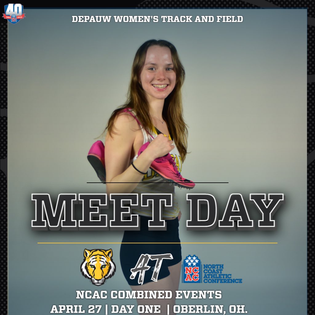 🎽Today members of the @DePauwXCTF team compete in the Gibson Invitational @ Indiana State. In Oberlin, Oh., Katie Moore, Allison Koehler, & Daniel Jansen will compete in the @NCAC Outdoor Track & Field Combined Events Championships. #TeamDePauw #d3tf