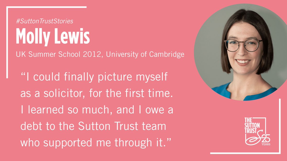 Our alum Molly, who grew up in a single-parent household on a council estate in Leicester, has won awards for her work to improve social mobility. Read about her journey from our Cambridge summer school to becoming a qualified solicitor ⤵️ buff.ly/3w5fSKQ