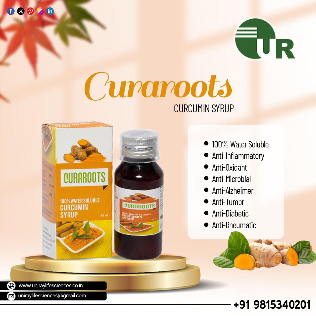 Introducing Curaroots Curcumin Syrup by Uniray Life Sciences. 
Call us at +91 9815340201 
Click on the link below - uniraylifesciences.co.in| 
. 
. 
#Uniray #Herbal #HerbalProducts #Ayurveda #Ayurvedic #HerbalAyurvedic #UnirayLifesciences 
#AyurvedicProducts #ayurvedicproducts