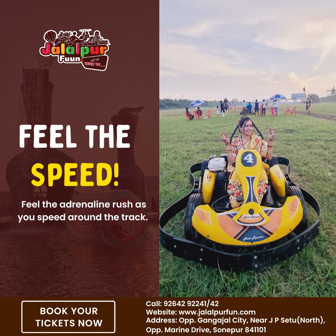 Feel the speed!
Feel the adrenaline rush as you speed around the track.
..
#JalalpurFuun #JalalpurFuunAdventures #ThrillsAtJalalpurFuun #GoKartingAdventures #PatnasFinest #Gokarting #Feelthespeed #thrillofspeed #PatnasAdventureZone #UnforgettableAdventures #Patna #Bihar