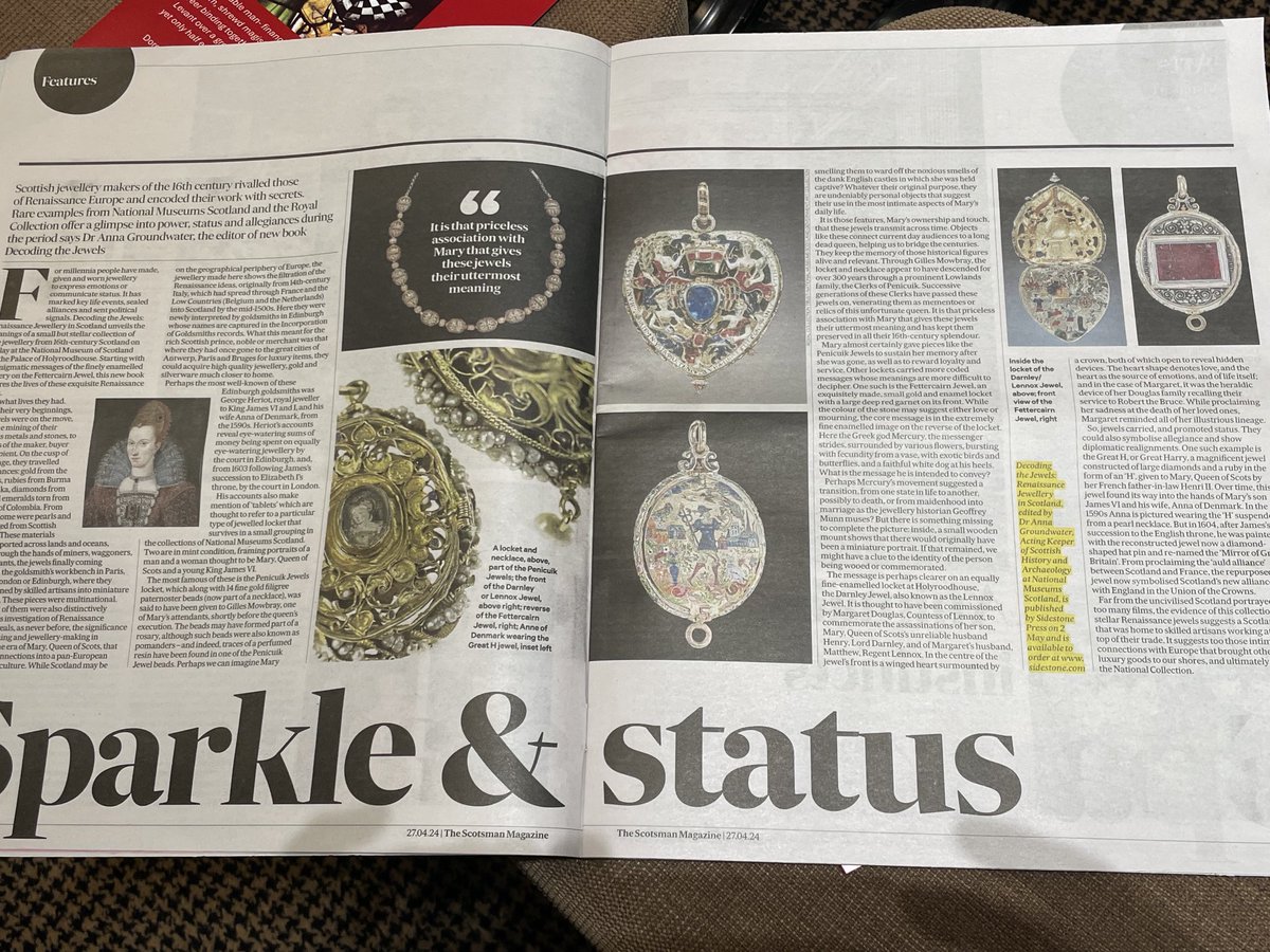 Thrilled to see Decoding the Jewels ⁦@NtlMuseumsScot⁩ being given such great coverage ⁦@TheScotsman today!⁩ 👑💫✨