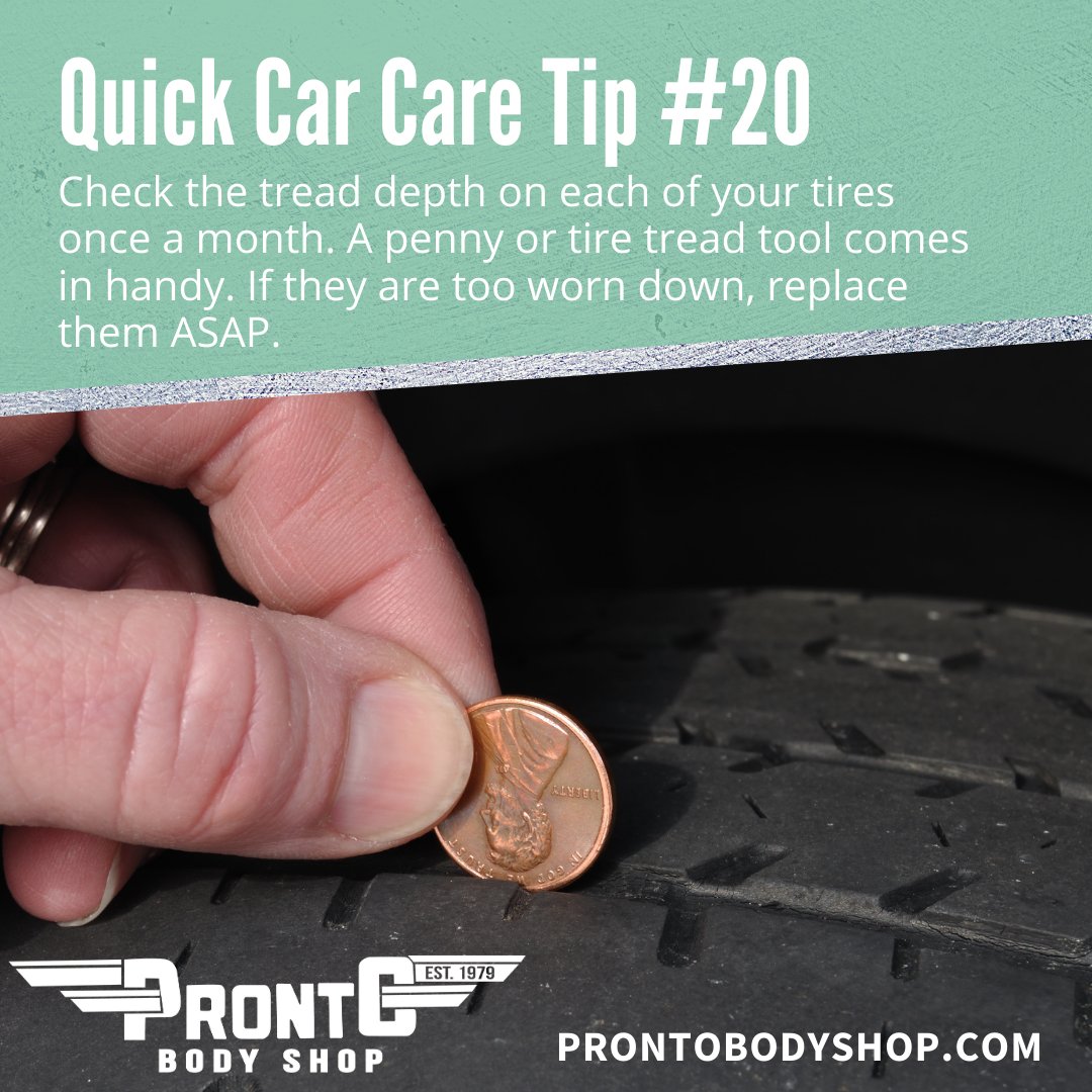 Car Care Tip #20
Check your tires EVERY MONTH. It’s easy to
check the tread depth with a penny. If you
can see all of Lincoln’s head, it's time to
replace the tire.
#carcaretip #carcare  #915 #elpasotx915 #eptx #elpaso #elpasotx #suncity #elpasotexas #eptx915 #buyelpaso