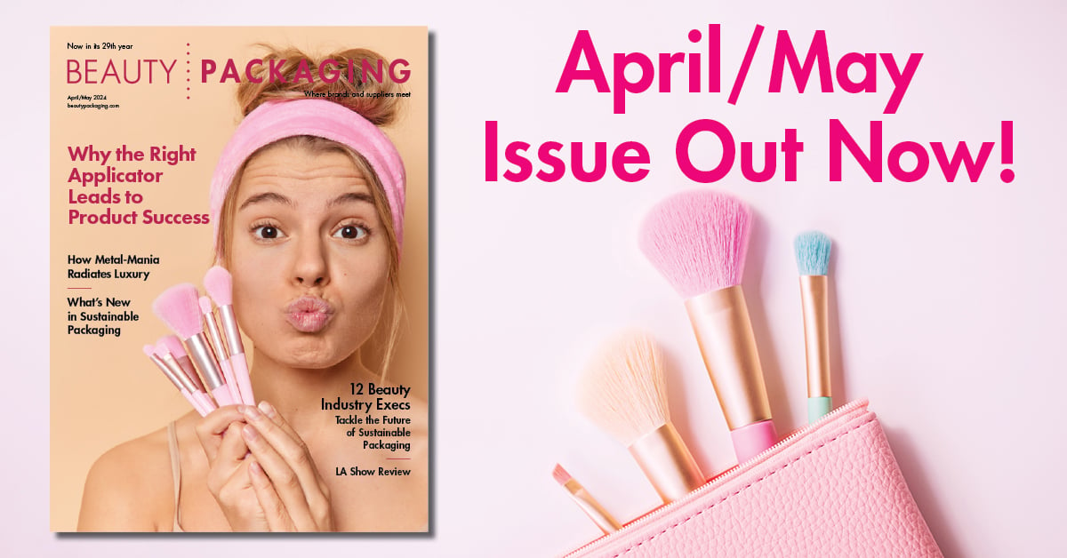 Don't miss our latest issue with features on metalized packaging, applicators, and sustainable packaging. 
➡️hubs.li/Q02v952H0
#beautypackaing #newissue