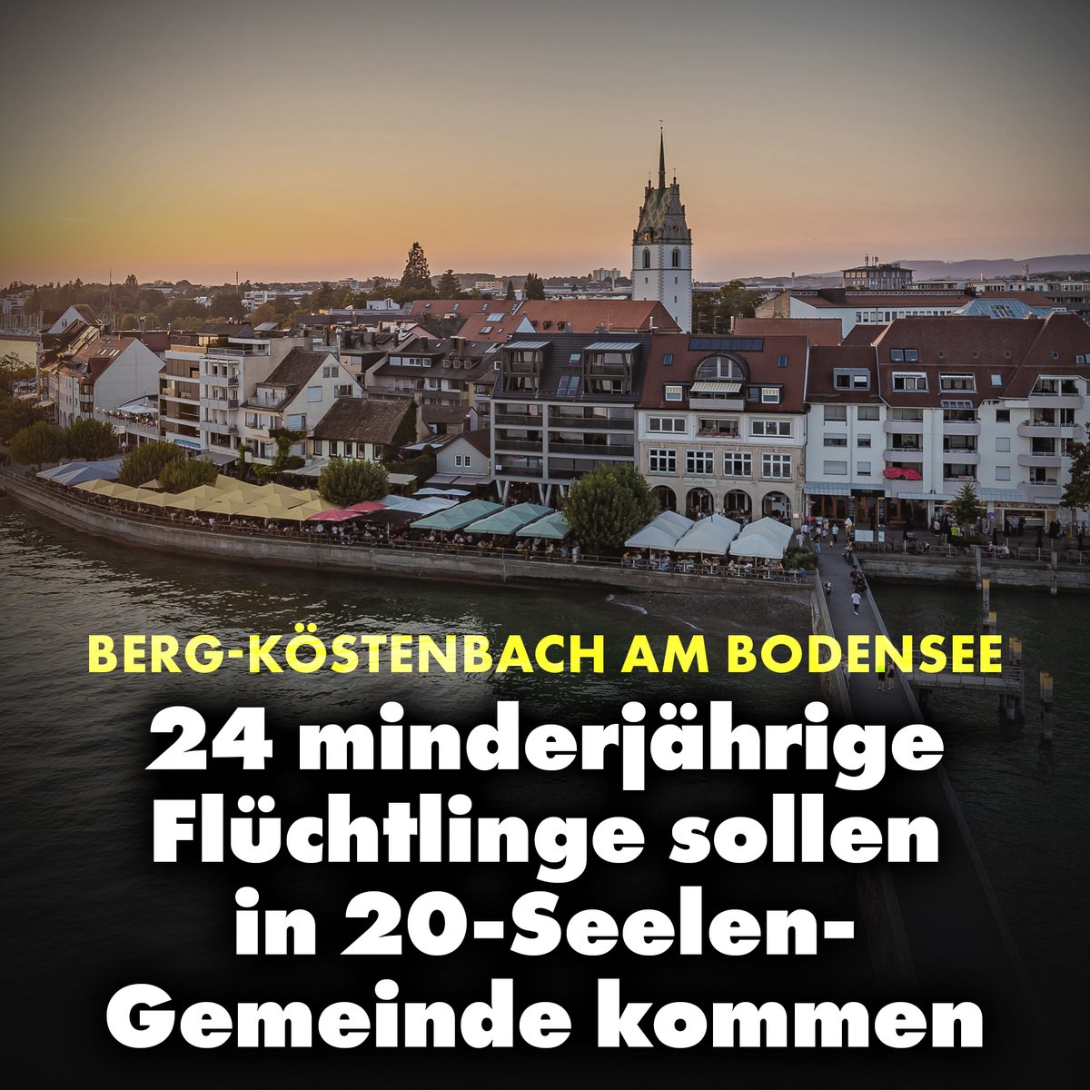 In der Gemeinde Berg-Köstenbach im Kreis Friedrichshafen am Bodensee sollen 24 unbegleitete minderjährige Flüchtlinge untergebracht werden – und das, obwohl in der Gemeinde selbst nur 20 Bewohner im Ort leben. nius.de/news/berg-koes…