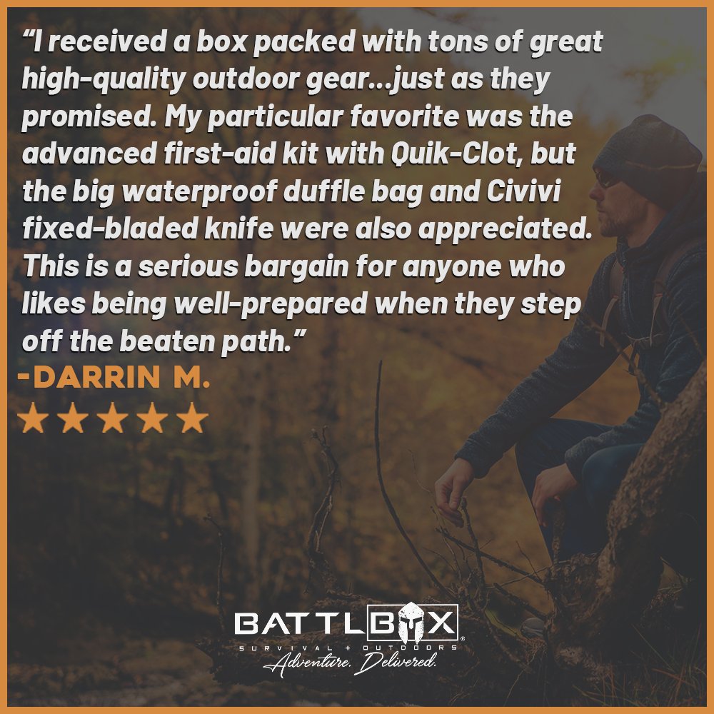 Helping you be well-prepared is the best thanks we can get, appreciate you, Darrin! 😎

#battlbox #review #satisfaction #delivered #thankyou #edc #wilderness #prepper #gear #tacticalgear #survivalist #survivalkit #outdoors