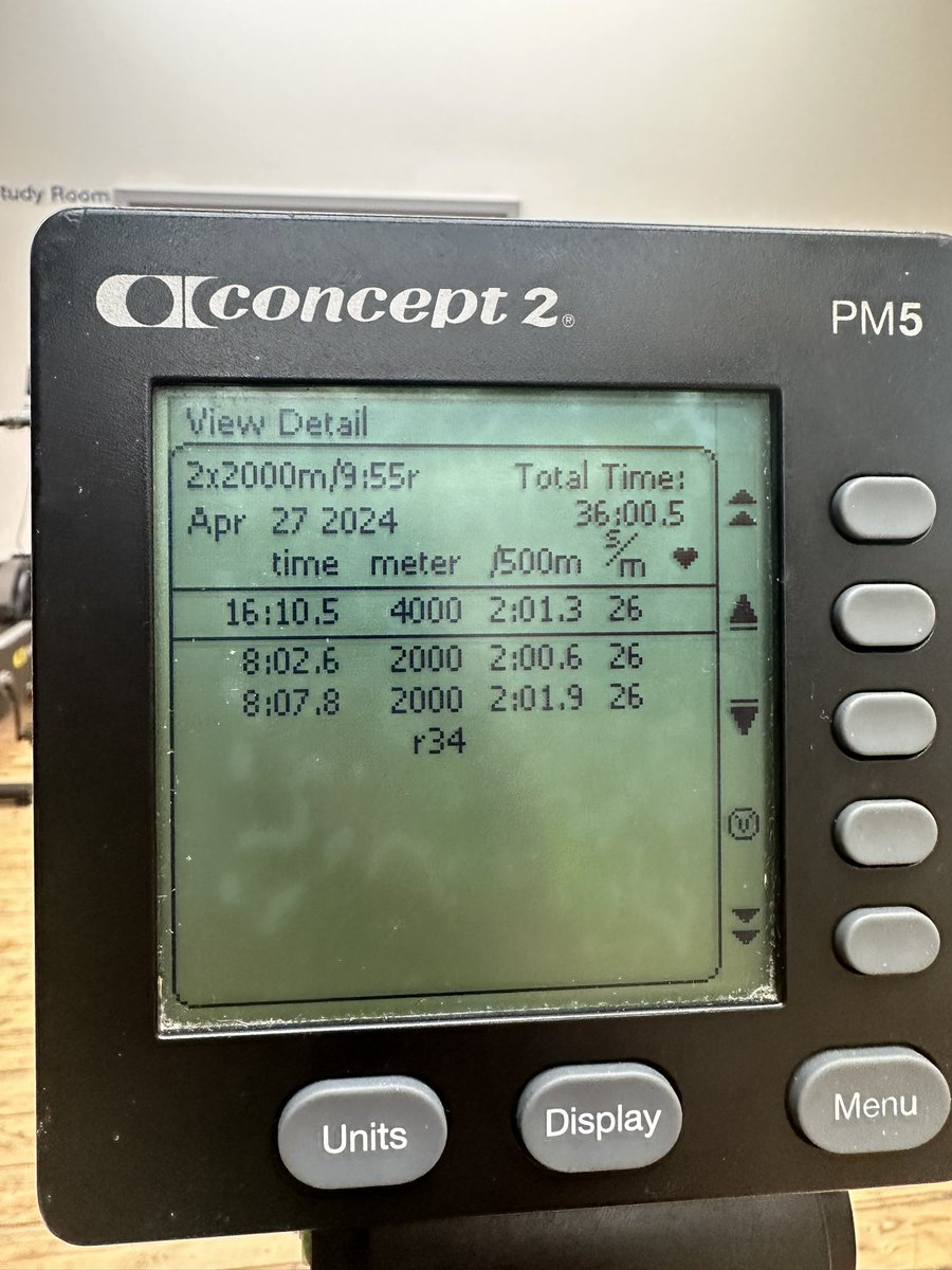 The point of these two ergs was to vary your split between +5 2k split and +2 2k split - every 250m. Granted I had done an outing before this but I can’t get the second one right, don’t like switching the pace around. Still, DONE. #ergscore