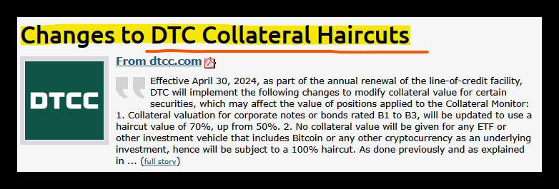 #AMC #MMTLP #HYMC 
lots of questions about this , my thoughts:
Changes to DTC Collateral Haircuts
This is part of their regular policy updates and is done to manage the risks associated with the high volatility of cryptocurrencies.
🚨🚨🚨🚨👇👇👇🚨🚨🚨
This relates to what kind…