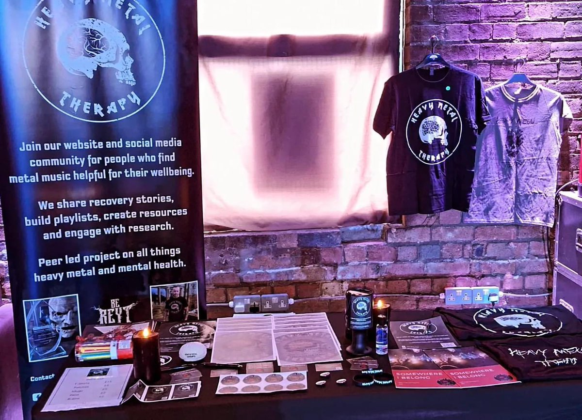 Set up at @PrimordialRadio AGM . Come see us today if you are around 🖤 #metal #mentalhealth #music #festival