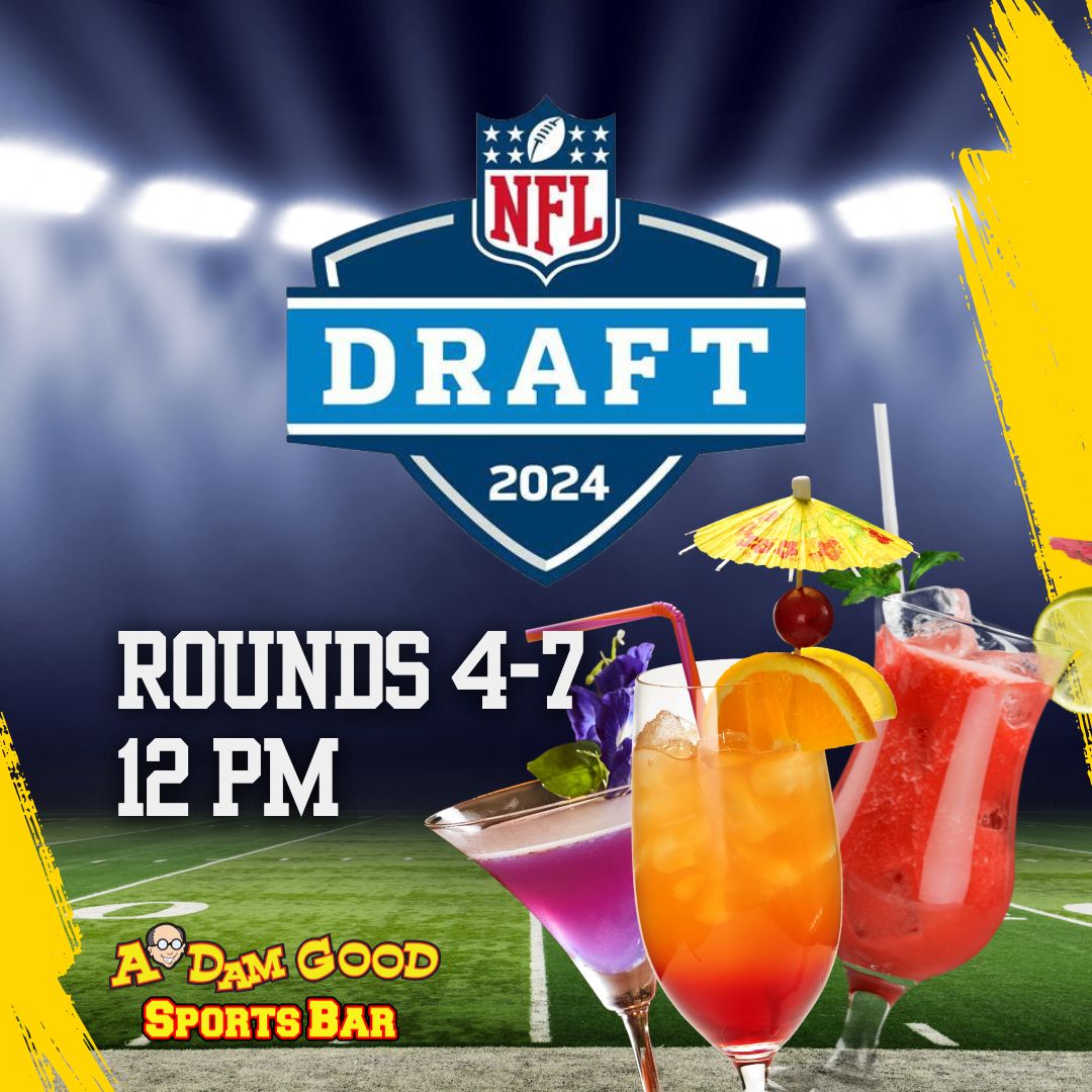 Join us to see if your favorite prospect secures a spot on the final day of the NFL Draft! 🤩🏈 

Catch all the action right here before noon and enjoy our delicious brunch, and sip on $6 Bloody Marys, Mimosas, & Tequila Sunrises.🍹🥞

#NFLDraft #AdamGoodSportsBar #AtlanticCi ...