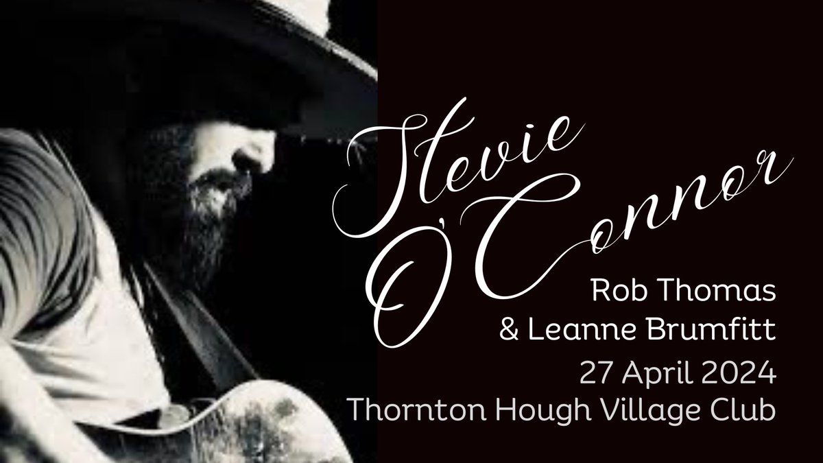 TONIGHT! Stevie O’Connor, Rob Thomas & Leanne Brumfitt. Some tickets left at wegottickets.com/thorntonhoughv…, or pay on the door. #countrymusic