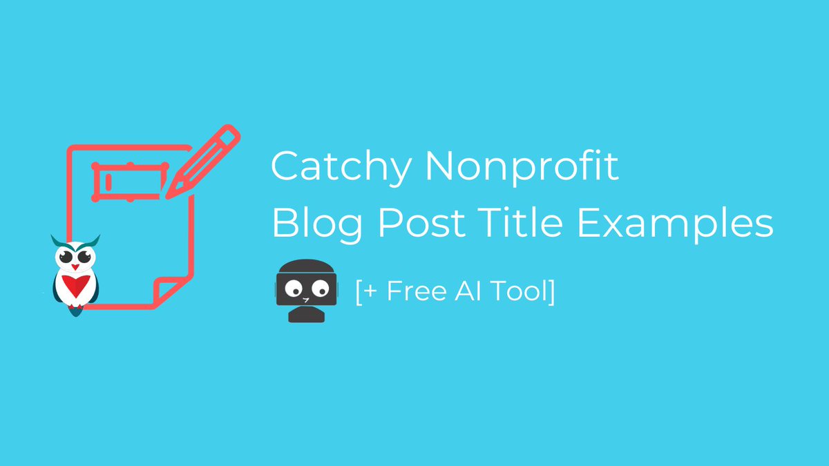 Catchy #Nonprofit Blog Post Title Examples 

[+ Free #AI Tool]

buff.ly/45SIPGZ

#NonprofitMarketing #Blogging #ChatGPT #GPT4 #ArtificialIntelligence buff.ly/3J9l3wn