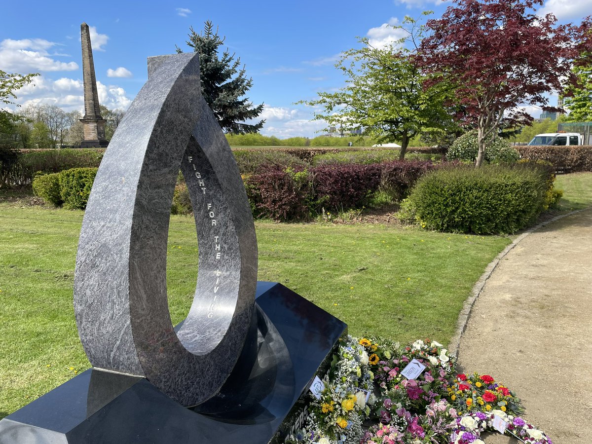 Remember the dead, fight for the living. Commemorating #IWMD at Glasgow Green 📍