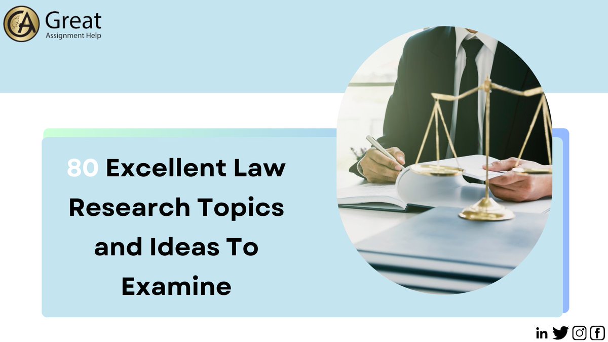 80 Excellent Law Research Topics and Ideas To Examine

Explore intriguing law research topics that will expand your legal knowledge! #LegalResearch #LawTopics
Also Read:
greatassignmenthelp.com/blog/law-resea…